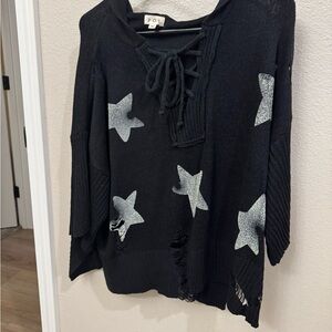POL Charcoal Sweater with White Star